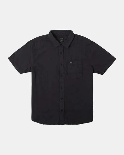 Rvca PTC Woven Short Sleeve Shirt Black Men Shirts and Flannels