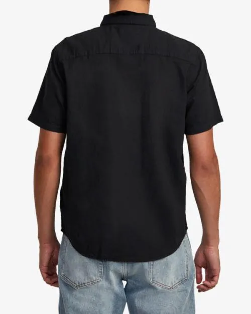 Rvca PTC Woven Short Sleeve Shirt Black Men Shirts and Flannels