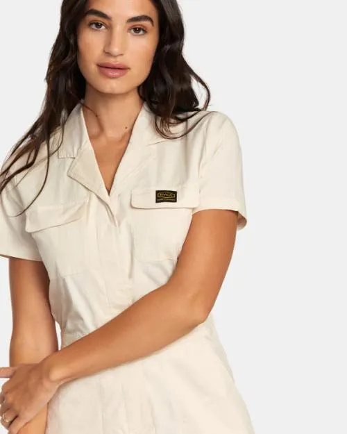 Rvca Recession Collection Jumpsuit Latte Women Dresses and Rompers