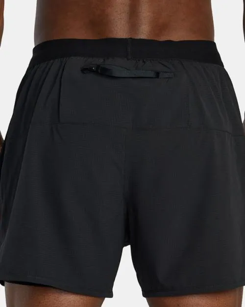 Rvca Runner 14034 Elastic Waist Shorts Black Men Athletic Shorts
