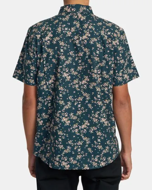 Rvca Rvgazi Short Sleeve Shirt Duck Blue Men Shirts and Flannels