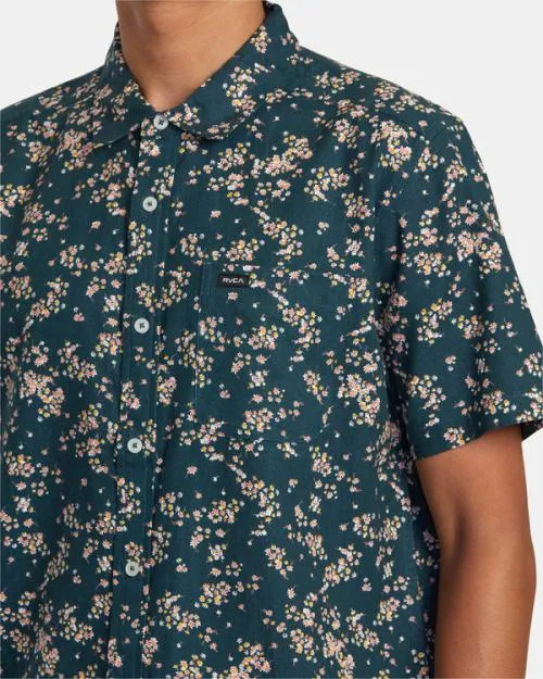 Rvca Rvgazi Short Sleeve Shirt Duck Blue Men Shirts and Flannels