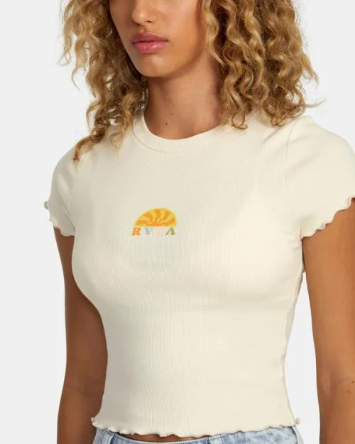 Rvca Shine Tee Cream Women Tees and Tanks