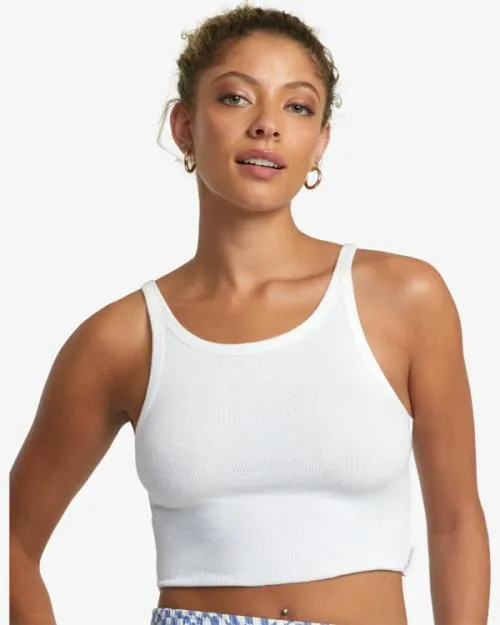 Rvca Slide Tank Top Whisper White Women Tops