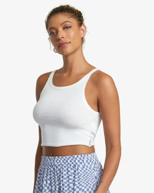 Rvca Slide Tank Top Whisper White Women Tops