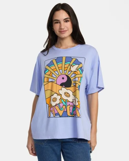 Rvca Someday TShirt Peri Blue Women Tees and Tanks