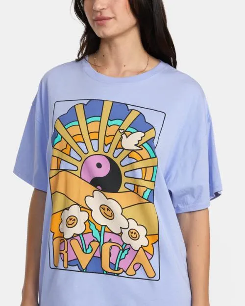 Rvca Someday TShirt Peri Blue Women Tees and Tanks