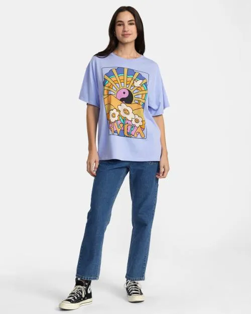Rvca Someday TShirt Peri Blue Women Tees and Tanks