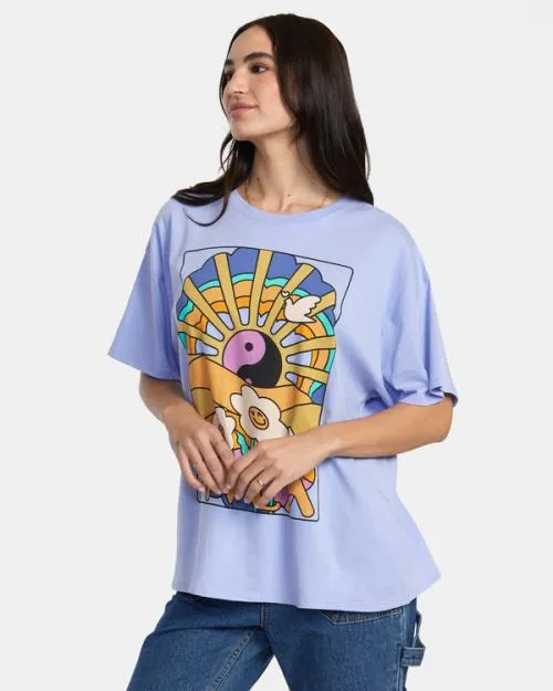 Rvca Someday TShirt Peri Blue Women Tees and Tanks