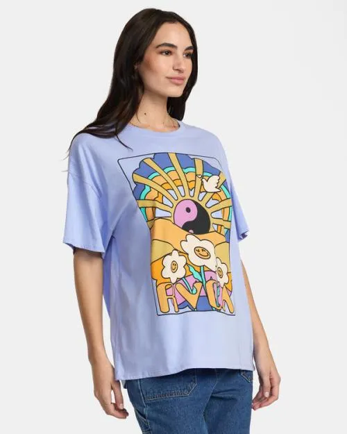 Rvca Someday TShirt Peri Blue Women Tees and Tanks