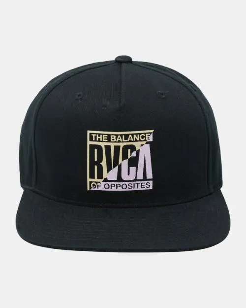 Rvca Splitter Snapback Hat Black Men Hats and Beanies