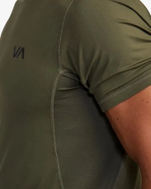 Rvca Sport Vent Performance Tee Olive SportMen Short Sleeves