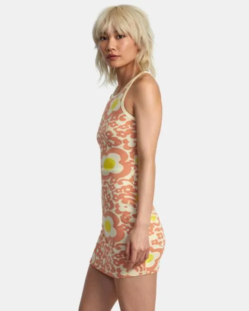 Rvca Stunner Rib Knit Dress Lemon Women Dresses and Rompers