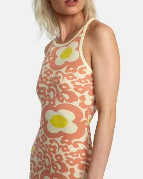 Rvca Stunner Rib Knit Dress Lemon Women Dresses and Rompers