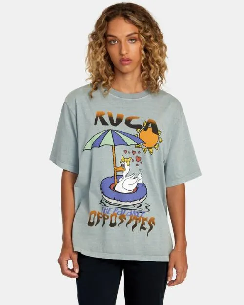 Rvca Sun Baked Tee Shale Women Tees and Tanks