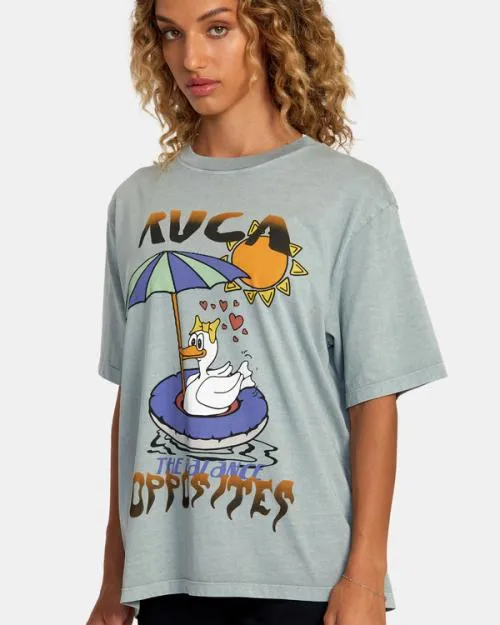 Rvca Sun Baked Tee Shale Women Tees and Tanks