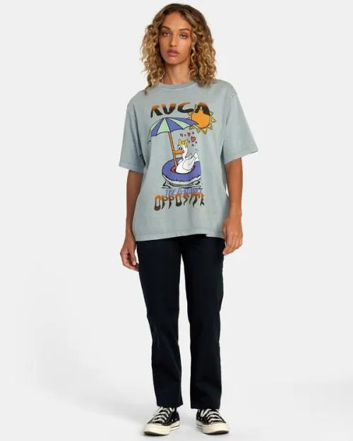 Rvca Sun Baked Tee Shale Women Tees and Tanks