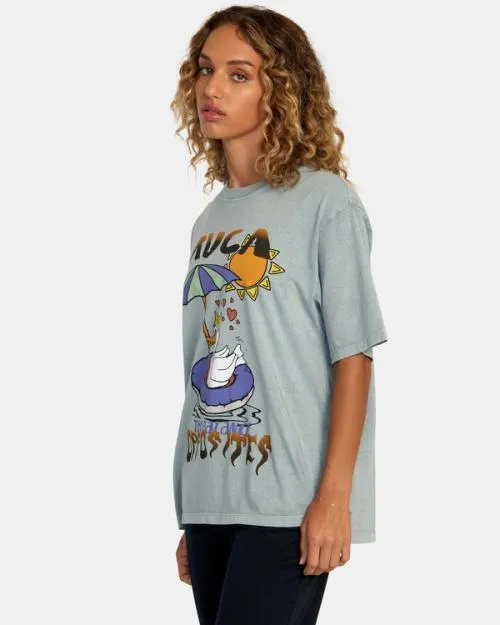 Rvca Sun Baked Tee Shale Women Tees and Tanks