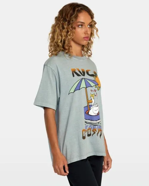 Rvca Sun Baked Tee Shale Women Tees and Tanks