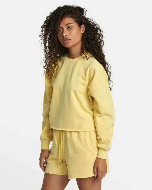 Rvca Sunday Test Drive Peached Sweatshirt Golden Women Tops