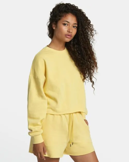 Rvca Sunday Test Drive Peached Sweatshirt Golden Women Tops