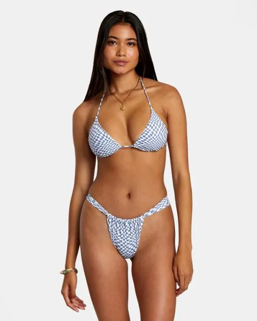 Rvca Swerve Check Medium Bikini Bottoms Coast Women Bikini Bottoms