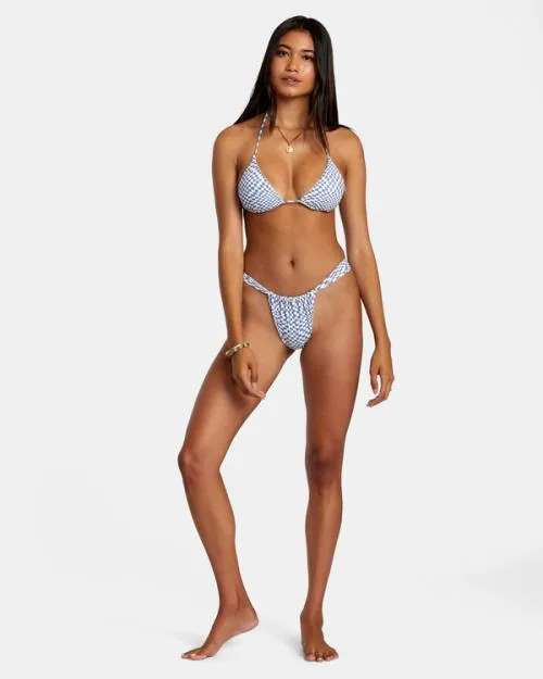 Rvca Swerve Check Medium Bikini Bottoms Coast Women Bikini Bottoms