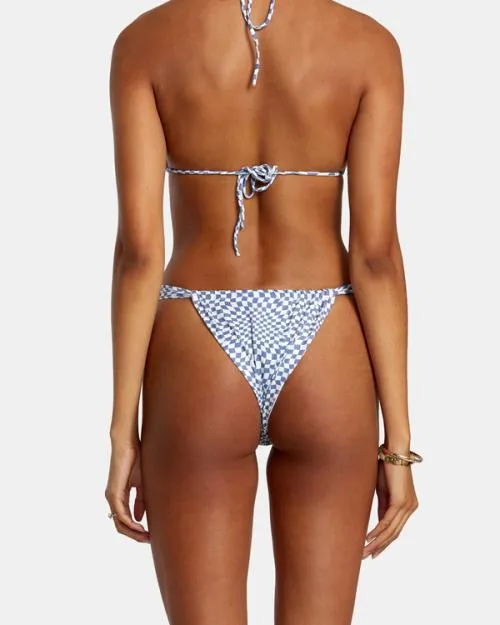 Rvca Swerve Check Medium Bikini Bottoms Coast Women Bikini Bottoms