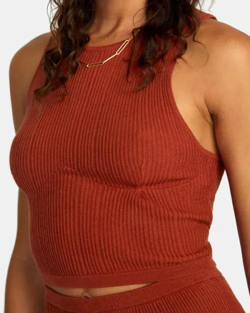 Rvca Swerve Cropped Tank Top Arabian Spice Women Tops