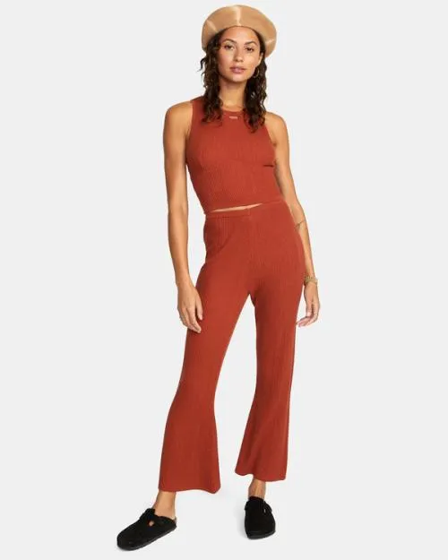 Rvca Swerve Cropped Tank Top Arabian Spice Women Tops
