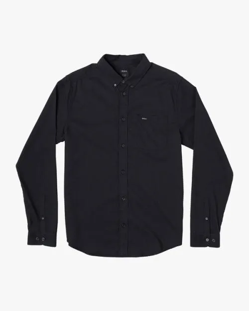 Rvca That039ll Do Stretch Long Sleeve Shirt Black Men Shirts and Flannels