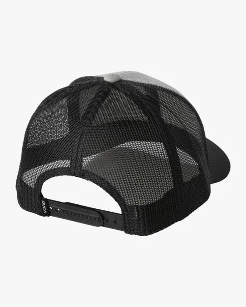 Rvca Ticket Trucker III Hat Heather Greyblack Men Hats and Beanies