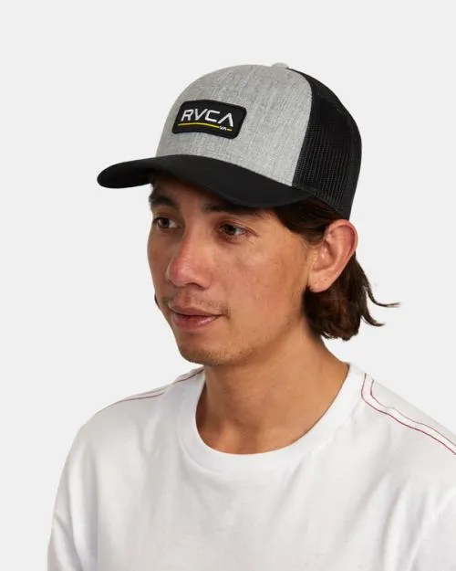 Rvca Ticket Trucker III Hat Heather Greyblack Men Hats and Beanies