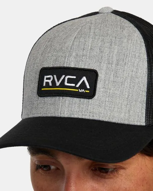 Rvca Ticket Trucker III Hat Heather Greyblack Men Hats and Beanies