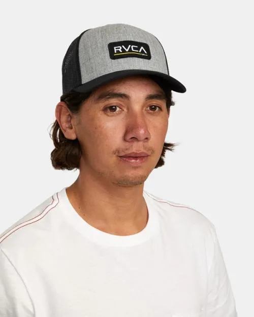 Rvca Ticket Trucker III Hat Heather Greyblack Men Hats and Beanies