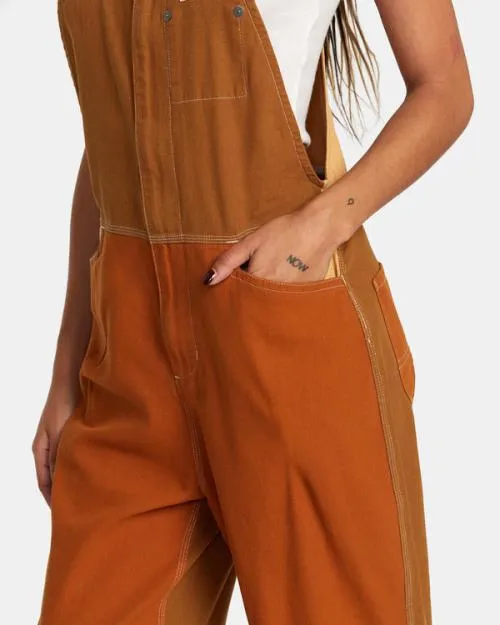 Rvca Trader Overall Overalls Multi Women Pants