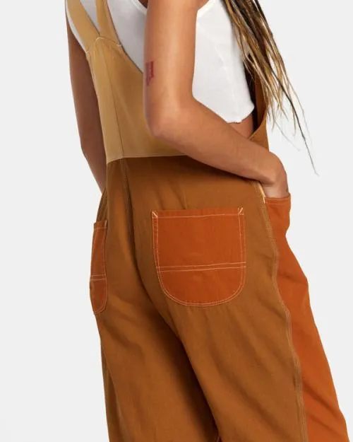 Rvca Trader Overall Overalls Multi Women Pants