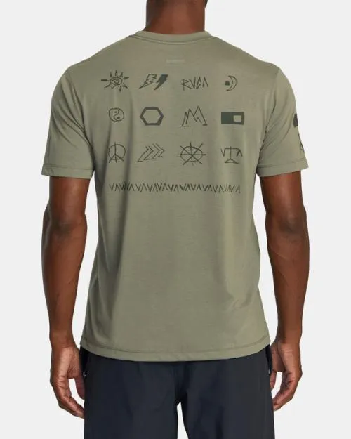 Rvca VA Scrap Elements TShirt Army SportMen Short Sleeves