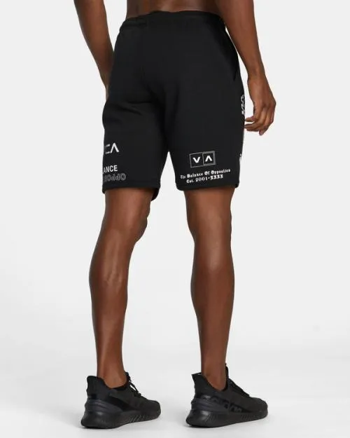 Rvca VA Sport 19034 Sports Sweat Shorts Blackwhite Men Athletic Shorts