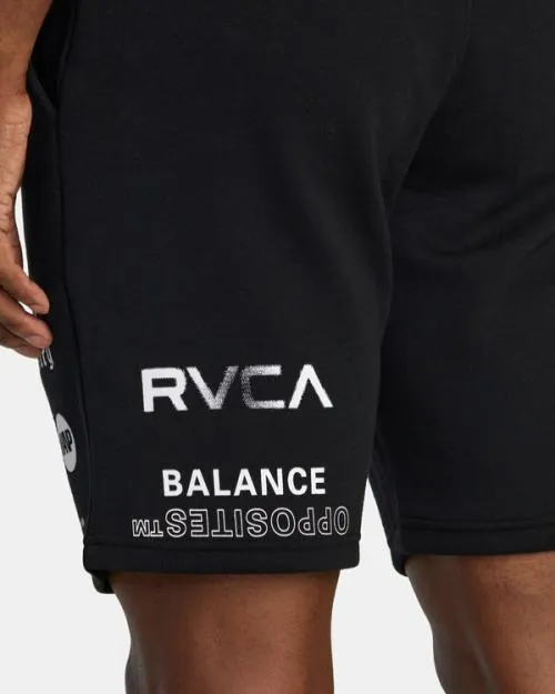 Rvca VA Sport 19034 Sports Sweat Shorts Blackwhite Men Athletic Shorts