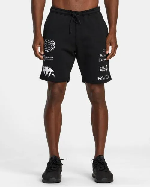 Rvca VA Sport 19034 Sports Sweat Shorts Blackwhite Men Athletic Shorts