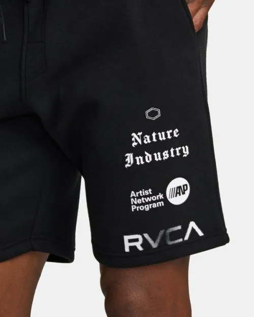 Rvca VA Sport 19034 Sports Sweat Shorts Blackwhite Men Athletic Shorts