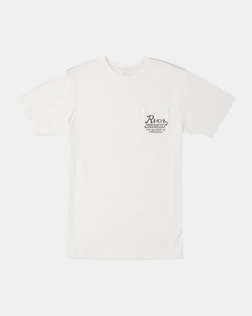 Rvca Valley Script TShirt Antique White Men Short Sleeves