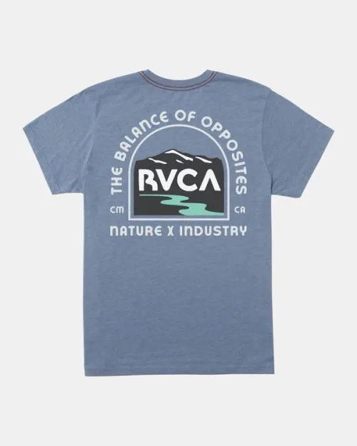 Rvca Vistas TShirt Industrial Blue Men Short Sleeves