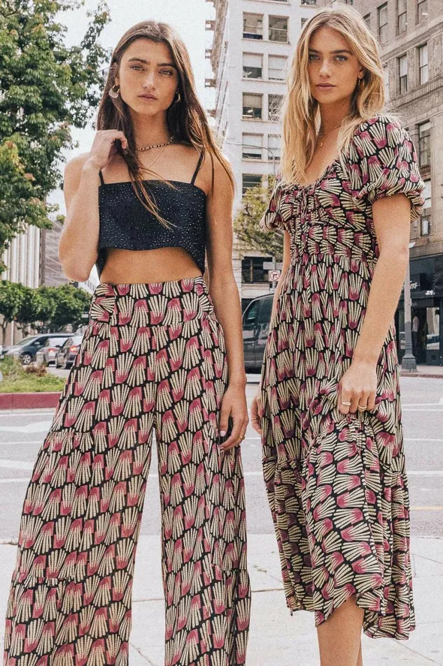 Salem Printed Dress 8211 FINAL SALE Black Women Bohme Dresses