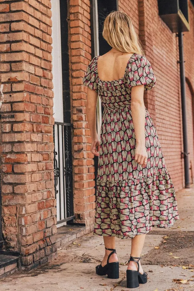 Salem Printed Dress 8211 FINAL SALE Black Women Bohme Dresses