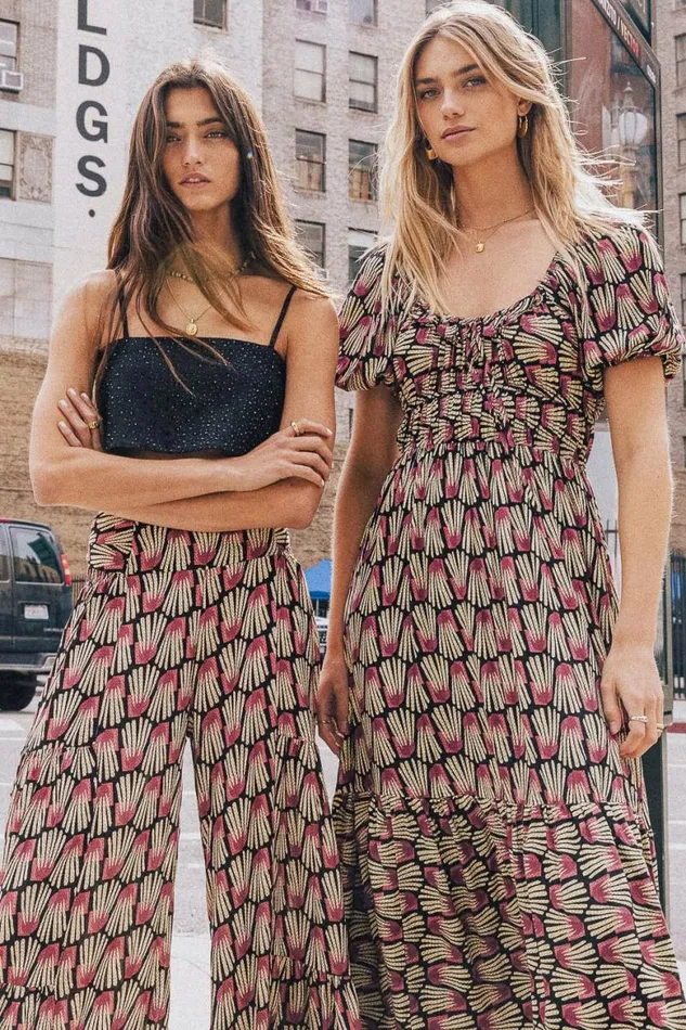 Salem Printed Dress 8211 FINAL SALE Black Women Bohme Dresses