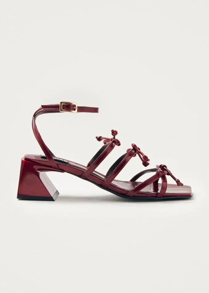 Sandals Women ALOHAS Luzelle Onix Burgundy Leather Sandals