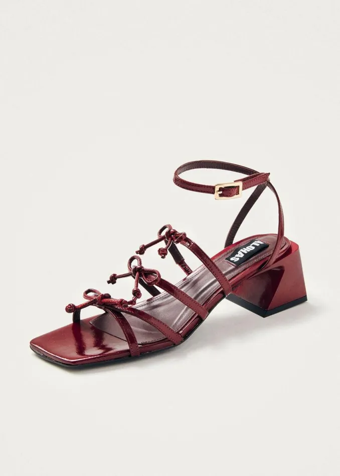 Sandals Women ALOHAS Luzelle Onix Burgundy Leather Sandals