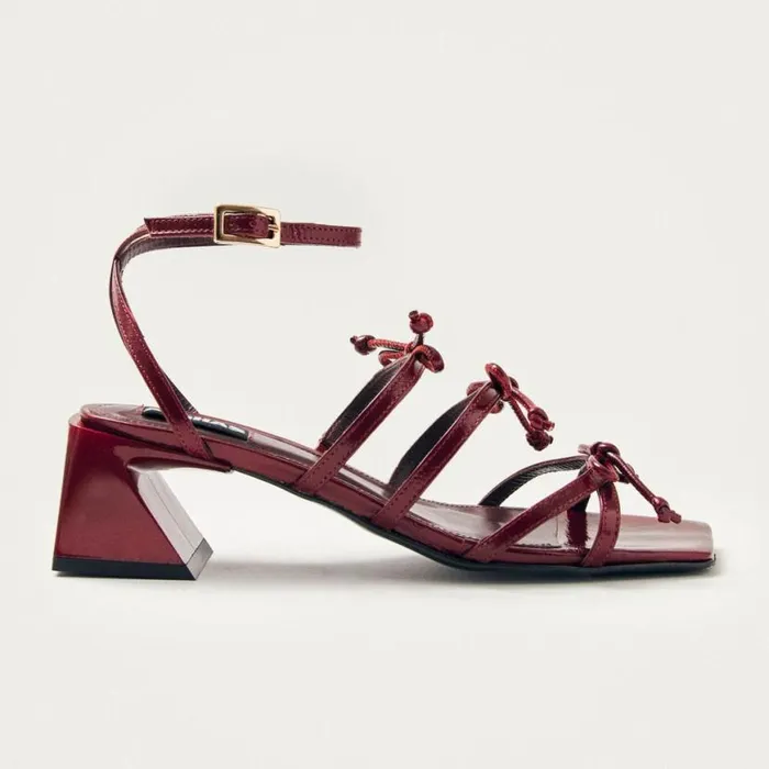 Sandals Women ALOHAS Luzelle Onix Burgundy Leather Sandals